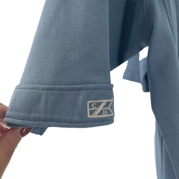 Cutter & Buck Golf Polo Quarter Zip Blue Short Sleeve Five Oaks Mens Size Large - Picture 6 of 9